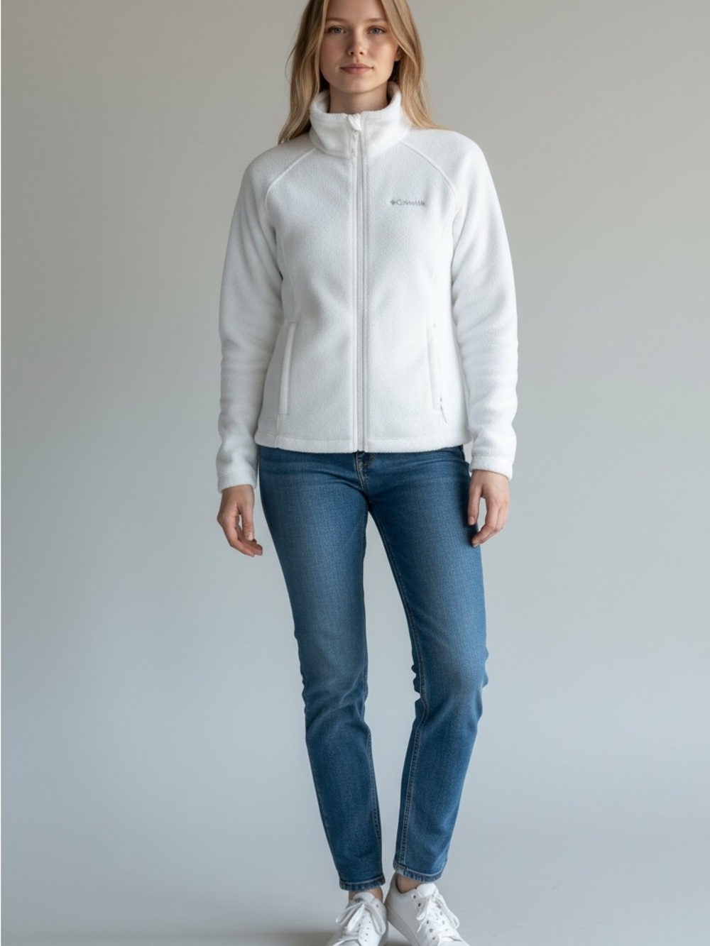 Columbia Women's White Full-Zip Fleece Jacket